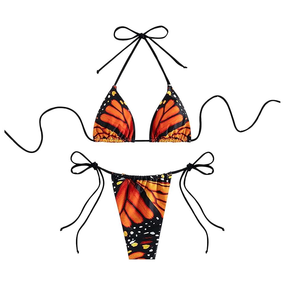 2 Piece Bikini Set Sexy Tie String Triangle Bathing Suits M