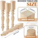 4 Pcs Wooden Farmhouse Table Legs, 29"x3.5'', Round