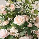 Ling's moment 41" Tall Ground Flowers for Wedding Decor, 2pcs Free Standing Artificial Flowers Arrangements, Aisle Chair Backdrop Decoration for Garden Arch Entryway Ceremony Reception, Blush & Cream