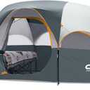 CAMPROS CP Tent 8 Person Camping Tents, Weather Resistant Family Tent, 5 Large Mesh Windows, Double Layer, Divided Curtain for Separated Room, Portable with Carry Bag (Gray)