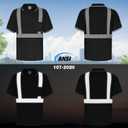 TCCFCCT Reflective Shirts for Men, Safety Polo Shirt for Men Construction Work, Hi Vis Shirts for Men Reflective, Quick Drying, Night Working, PLD-Black-XXL