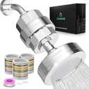 SR SUN RISE Filtered Shower Head with 3 Replaceable Filter Cartridges, 20+3 Stage Shower Filter Head for Hard Water, High Pressure Shower Head with Filters Removes Chlorine, Harmful Substances