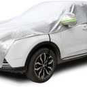 Half Car Cover All Weather Car Body Cover Sunshade Cover Snow Cover Waterproof Snowproof Universal 210D Oxford Fabric (Fit SUV Length 174'' to 189'')