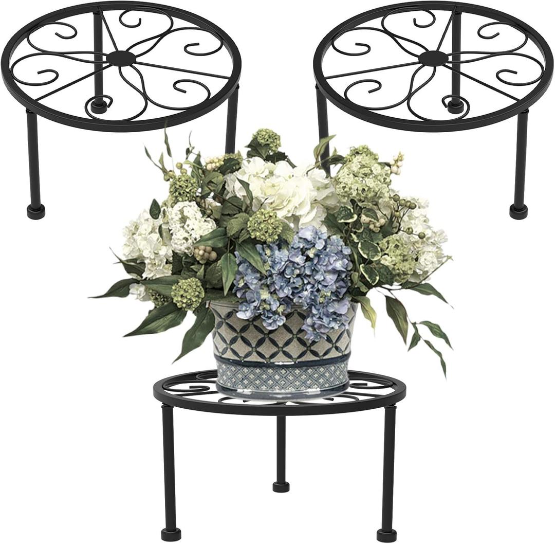 3 Pack Black Plant Stand, Outdoor Metal Planter Holder, 9 Inch Garden Round Container Supports Racks Indoor Floor Window Sill Desktops Small Potted Holders Pumpkin Rack 3 Pack Black Plant Stand, Outdoor Metal Planter Holder, 9 Inch Garden Round Container Supports Racks Indoor Floor Window Sill Desktops Small Potted Holders Pumpkin Rack