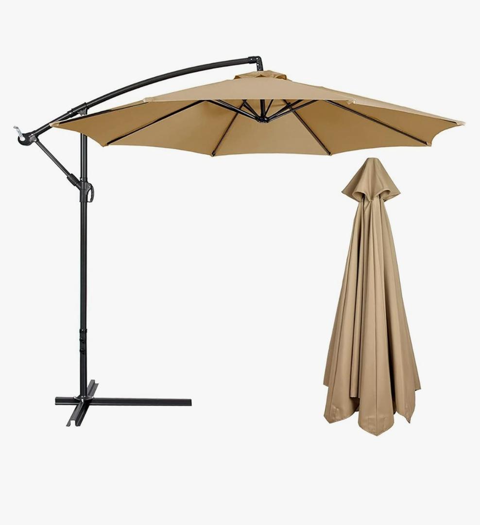 10 FT 6/8 Rib Umbrella Canopy Replacement Outdoor Market Patio Table Umbrella Strong and Thicck Canopy Cover for Backyard Garden Courtyard Swimming Pool Lawn (Canopy ONLY)