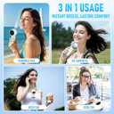 PlayHot Upgraded Portable Handheld Fan with 60F Ice Cooling, Up tp 12Hrs Personal Fans Portable Rechargeable, 5 Speed 25550RPM Powerful Portables Fan Handheld, Hand/Neck/Desk Fan 3 IN 1(White)