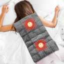 Weighted Electric Heating Pad with Massaging Vibrations, 6 Settings - 3 Heat, 3 Massage - 9 Relaxing Combinations, 12" x 24", 4 Lbs, Waffle Grey