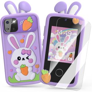 Luyiilo Kids Smart Phone Toys for Girls,Easter Gift for Kids Toys for 3-9 Girls Mini Smart Phone Toys with 2.8" Touchscreen 16 Learning Games Dual Camera Music Player, 8G SD Card