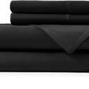 Hotel Sheets Direct 4 Piece Bed Sheet Set Full Size, 100% Viscose Derived from Bamboo Sheets Set with 2 Pillowcases, Cooling & Breathable Luxury Bedding, Moisture-Wicking & Silky Soft Texture, Black