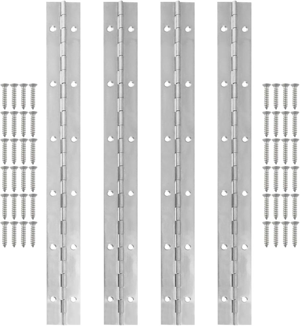 4 PCS 12Inch Solid Stainless Steel Piano Hinge with Screws