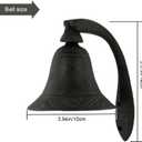 YukaBa Cast Iron Logan Dinner Bell with Bracket Dinner Bell - Feel The Vibe of Traditional Family Meals and Gatherings. Made of Heavy Cast Iron