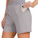 GRAPENT Hiking Shorts for Women High Waisted Pull On Athletic Casual Summer Lightweight Cooling Sport Shorts with Pocket S