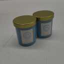 Sprayed Glass Candle W/Metal Lid Blue, Set of 2