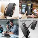 Defencase Compatible with Samsung Galaxy S23 Case Wallet with RFID Blocking Card Holder for Women Men, PU Leather Magnetic Snap Flip Zipper Strap Wallet Phone Case Fit for Galaxy S23 5G 6.1", Black