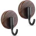 OUTXE Wreath Hanger for Front Door, Upgraded Suction Cup Reef Hook for Glass Window/Over Door, Christmas/Thanksgiving/Halloween/July 4th/Easter/Valentine/Spring/Summer/Fall (Walnut, 2-Pack)