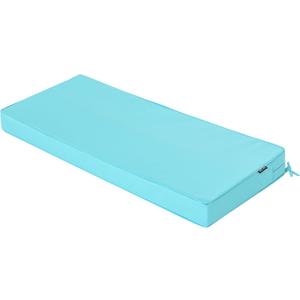 Outdoor Bench Cushion 42 x 18 Inch Thick Waterproof Porch Swing Cushions with Tie Patio Furniture Chair Cushion Bench Pad Color Fastness Backyard Seat Pads, Light Blue, 42"x18"x3"