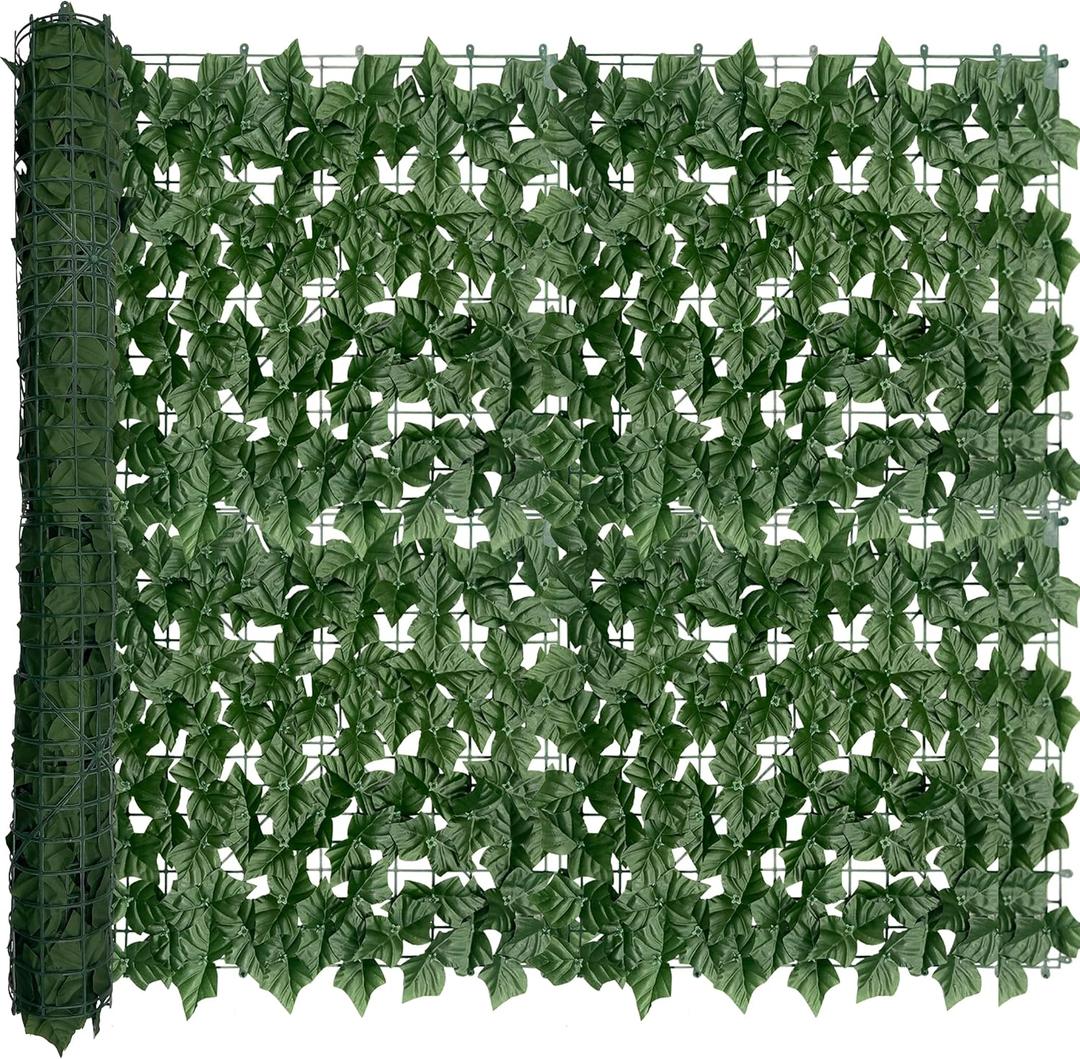 Artificial Ivy Privacy Fence Screen: 40x120 Inch Realistic UV-Anti Faux Ivy Hedge Panel, Indoor and Outdoor Decor for Patio, Garden, Balcony, and Fence Cover