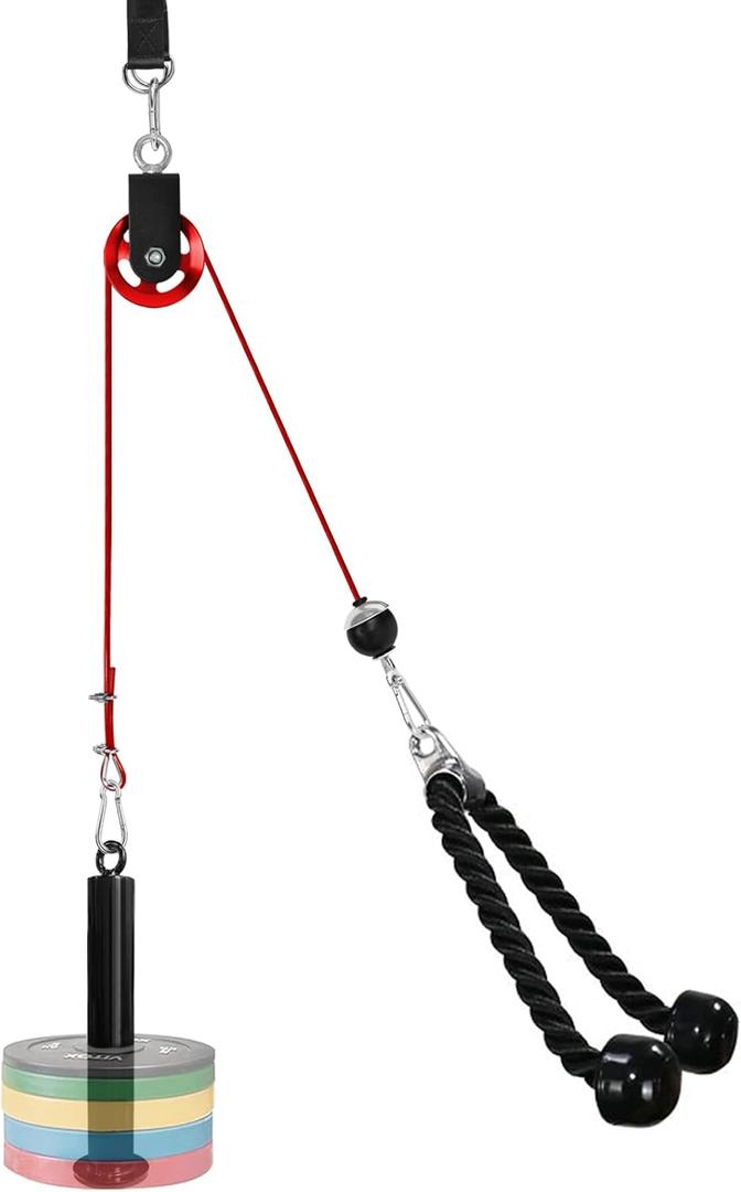 LFJ LAT Pull Down and Lift Weight Pulley System Cable Machine Pulley Attachment for Triceps Pull Down, Biceps Curl, Back, Forearm, Shoulder Home Gym Equipment