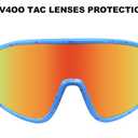 FEISEDY Sunglasses for Women Men, Fashion Mirrored Single Lens, Driving Beach Sunnies UV400 Shades B2996 (Blue/Pink)