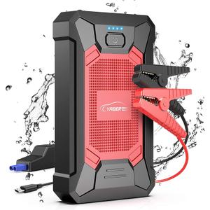 YABER Car Battery Jump Starter 4000A Portable Car Jump Starter Pack (7.0L Gas/5.5L Diesel) 12V Jump Box Battery Jumper Starter Portable with Smart Safety Jumper Cables, LED Flashlight, Compact