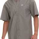 Wrangler Button Up Shirts for Men Big and Tall - Chambray Woven Short Sleeve Casual Shirt 3XL