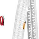 Aluminum Motorcycle Ramp for Pickup Trucks, 7.5 ft Folding Dirt Bike Loading Ramp, Punched Plate Surface, 750 lb Capacity, Rubber-Tipped Fingers, Strap Included, 89 x 12 in, 1 Pc