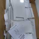 43" Makeup Vanity Desk with Mirror and Lights, & Power Outl, Glass Top Big Vanity Table with 9 Drawers& 8 Storage Shelves, Dressing Table Set with Chair for Bedroom, White (15.75D*43.31W*57.48H)