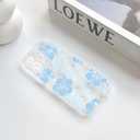 2 x NITITOP Compatible with iPhone 16 Pro Max Case Cute Clear Aesthetic Floral Flower Hibiscus Pattern for Girls Women Soft TPU Full Camera Lens Shockproof Protective Phone Cover - Blue