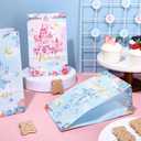 Whaline 24Pcs Princess Prince Party Favor Bags with Stickers Princess Castle Party Decoration Pink Blue Castle Treat Bags Candy Goodie Bag for Wedding Birthday Baby Shower Gender Reveal Supplies