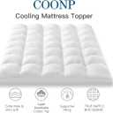 COONP California King Mattress Topper, Extra Thick Pillowtop, Cooling Plush Mattress Pad Cover Cotton Top Bed Topper Protector with 8-21 Inch Deep Pocket (White)
