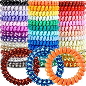 JOYOYO Spiral Hair Ties 40 Pack No Crease Multi Color Phone Cord Hair Coils Elastic Hair Accessories for Women Girls