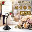 12 Pcs Wedding Table Number Holders Metal Black Small Card Holder, 4.7 Inch