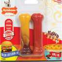 Nylabone Original Bone Power Chew Toy for Dogs, Durable Dog Toys for Aggressive Chewers, Flavor Frenzy Bacon Cheeseburger & Apple Pie Flavor, Small - Up to 25 Ibs, 2 Pack