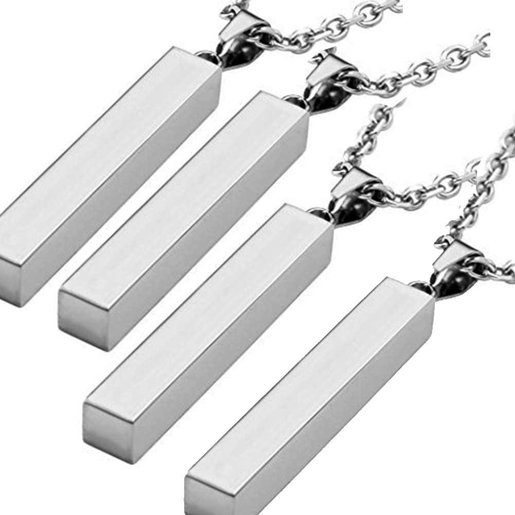 NationInFashion 4 x Stainless Steel Bar Necklace | Bar Necklace Stamping Blank