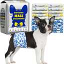 Dono Dog Diapers Male, Disposable Male Dog Wraps 60ct, Ultra Absorbent Doggie Diapers, Rapid-Dry Leak-Proof Puppy Diapers, Wetness Indicator Excitable Urination Incontinence, Small
