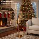 Tall Floor Candle Holder Set, 8-arm Metal Floor Candelabra Candle Holders, Large Gold Wedding Centerpiece, 45.3'' H Candlestick Stand with Acrylic Shade for LED Candles for Party Wedding Home Decor