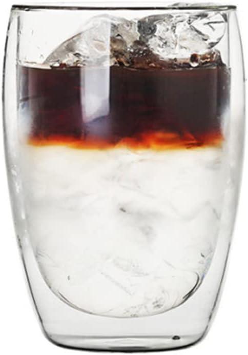Asng Glass Coffee Mugs, Double Wall Insulated Thermal Cups Drinking Glasses For Tea/Coffee/Latte/Cappucino/Cafe/Milk (350ML/12oz)