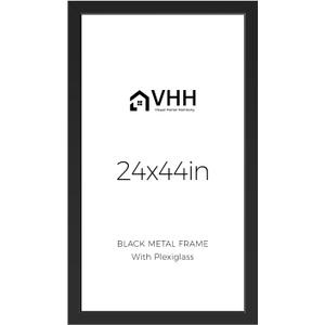 VHH 24x44 Picture Metal Frame with Plexiglass,Wide Edge, 24x44-1pc-Plexiglass