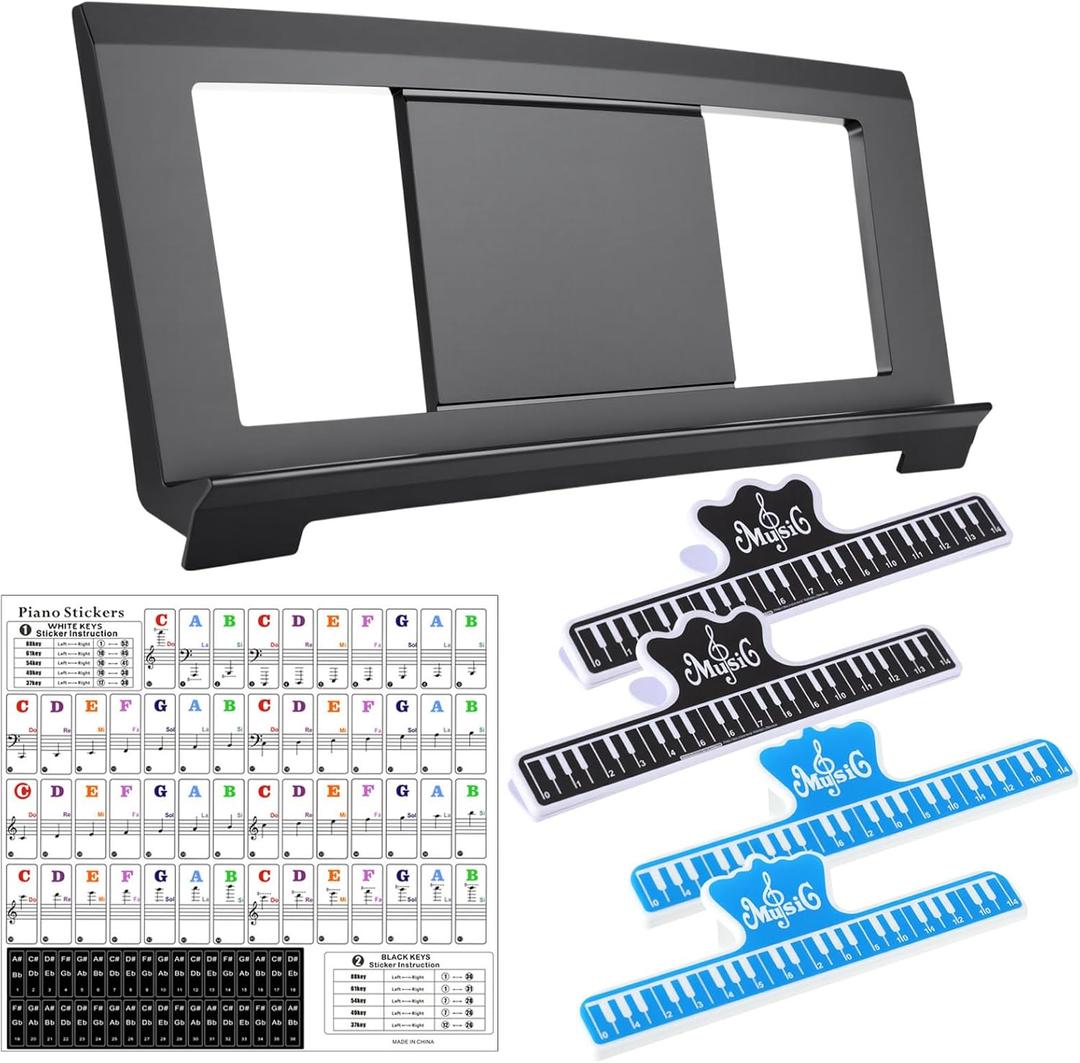 Music Sheet Stand, Music Rest Compatible with Yamaha PSR/YPT/KB/P Series, Keyboard Score Stand Set Includes 4 Book Clip, Piano Keyboard Stickers for 37-88 Key Models Music Sheet Stand, Music Rest Compatible with Yamaha PSR/YPT/KB/P Series, Keyboard Score Stand Set Includes 4 Book Clip, Piano Keyboard Stickers for 37-88 Key Models