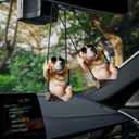 Floruit Golden Retriever Car Mirror Hanging Accessories Cute Swinging Dog Rear View Mirror Accessories for Men & Women (Dark Golden)