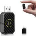 Wireless CarPlay Adapter 2 in 1, Mini Wireless Carplay Adapter Stable Smallest, Bluetooth Connection, Plug & Play, No Latency for iPhone & Android Auto