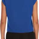 Womens Workout Crop Tank Tops Loose Sleeveless Summer T Shirts Oversize Active Yoga Gym Tee Y2k (Blue, XL)