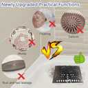 Shower Hair Drain Catcher, 2 Pack 5.1in Square Silicone Hair Catcher Shower Drain, Shower Drain Cover Strainer for Shower Room Floor Drain Protector, Dark Grey