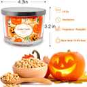 2 x 3 Wick 14oz Pumpkin Scented Orange Candle in Glass Jar with Lid, Large Fall Colored Aromatherapy Gift Candle for Harvest Halloween Home Table Decoration - 60-70 Hours Burning Time