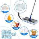 4 Pack Reusable Microfiber Mop Pads Compatible with Hardwood Floor, 158inch Replacement Mop Pads, Refills for Wet and Dry Use Floor Cleaning