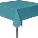 sancua Square Tablecloths 85x85 Inch - Teal Fabric Table Cloth for Square or Round Tables, Washable Polyester Table Cover for Outdoor Party, Birthday, Buffet, Restaurant