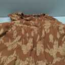 ZESICA Women's 2026 Spring Floral Midi Dress Long Sleeve Smocked Flowy Long Wedding Guest Vacation Dresses (Medium, Brown)