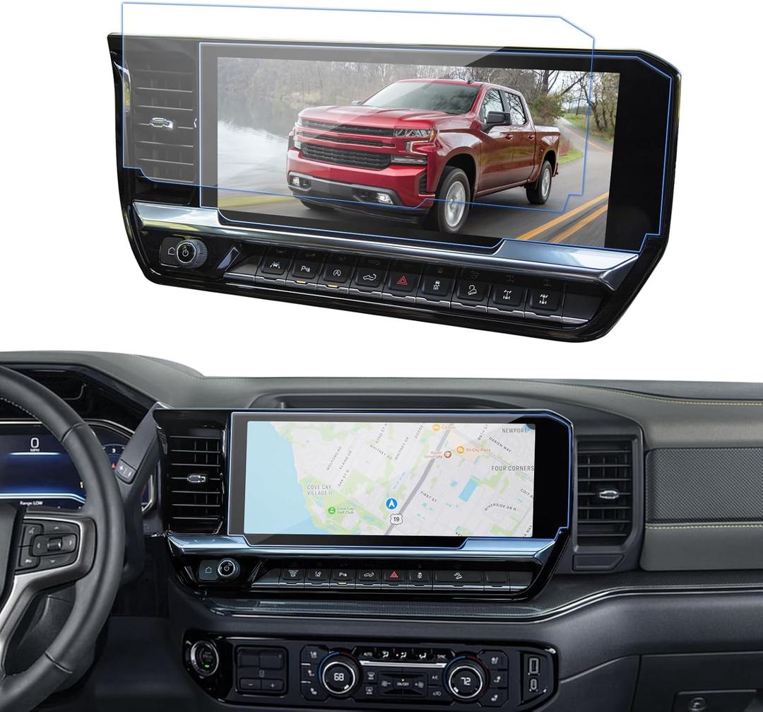 2PCS 2022-2025 2026 Silverado Sierra Nano Screen Protector for 2024 2025 2026 Silverado 1500 Sierra 1500 2500HD 3500HD Accessories 13.4 Inch Navigation Screen Protector