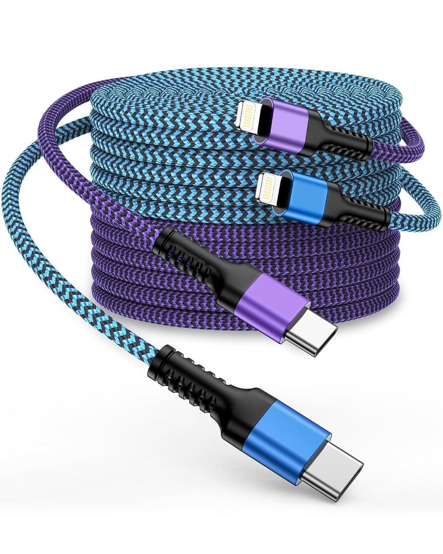 10ft Apple Lightning Cable USBC, USB Type C to Lightning iPhone Charger Cord, Fast Charging Lightening Wire for iPhone 14 Pro Max 14 Plus 13 Pro Max/13Pro/12/11/X/XR/XS/8, USB-C Lighting Cords - 2Pack