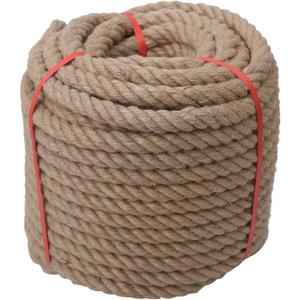 Natural Jute Twine Strin, Bulk Hemp Jute Rope Ideal for Tug of War, Deer Hunting, Nautical, Crafts, Swing, Packing Material Burlap Ribbon, Christmas Knitting Macrame Decoration (24mm 165 Feet)
